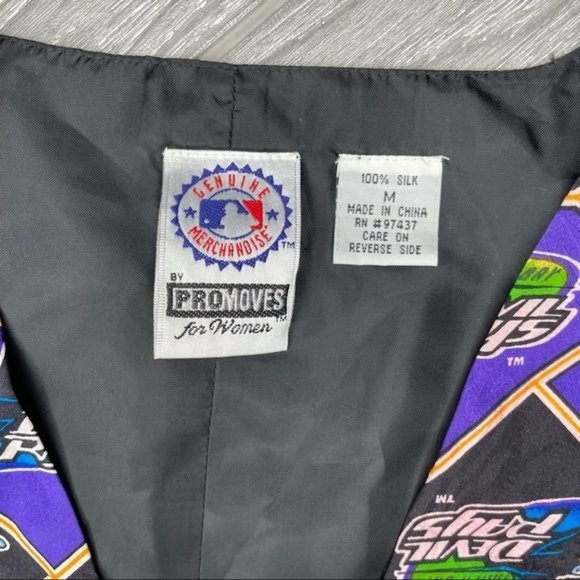 Vintage pro merchandise devil rays women’s silk open front vest baseball med - Picture 3 of 4